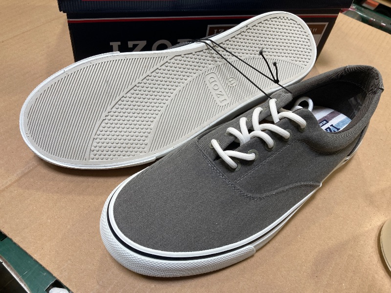 Photo 1 of Size 11---Izod Men's Canvas RANGLEY Lace up Shoes in GRAY NIB
