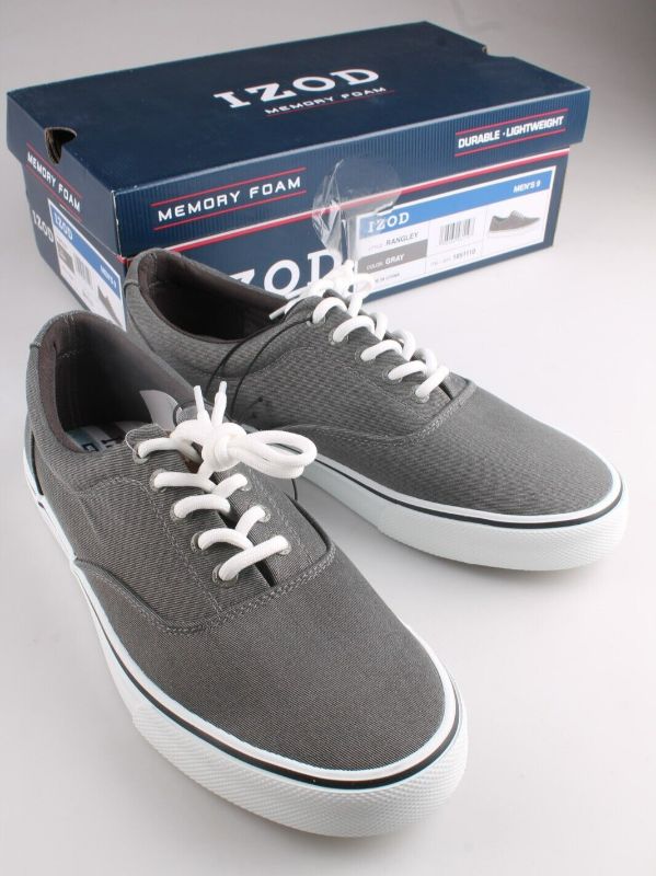 Photo 1 of Size 11---Izod Men's Canvas RANGLEY Lace up Shoes in GRAY NIB
