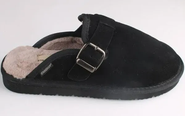 Photo 1 of size 8----Staheekum Women's Black Chelan Suede Plush Clogs Slip on Cozy Memory Foam Slides