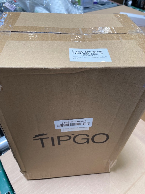 Photo 1 of TIPGO Bathroom Trash Can with Lid, 10 Liter/ 2.6 Gallon Slim Garbage Can, Small Trash Bin Waste Basket with Pop-Up Lid for Kitchen, Bedroom, Living Room, Office (Black)