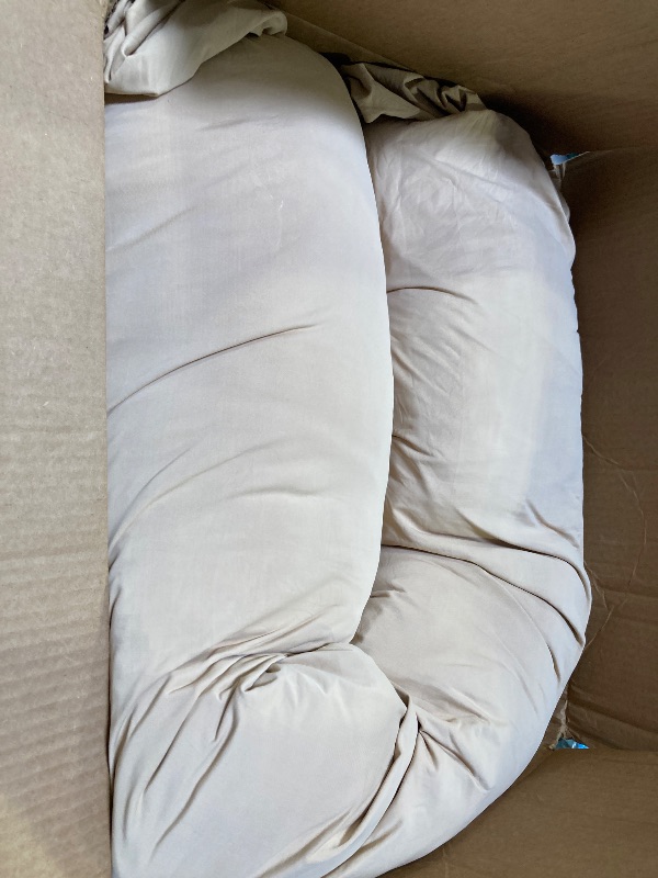 Photo 1 of MOON PARK Pregnancy Pillow - Incredibly Smooth and Soft Cooling Cover I Shaped Full Body Maternity Pillow with Removable Cover - Support for Side, Back, Legs, Belly, HIPS - Brown
