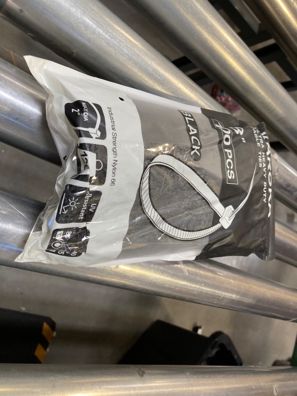 Photo 1 of Zip Ties 8 inch Heavy Duty Zip Ties with 120 Pounds Tensile Strength, Black Cable Ties, 100 Pieces,by Karoka