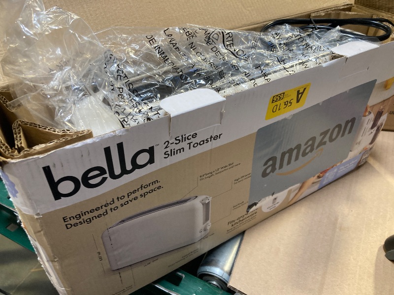 Photo 1 of bella 2 Slice Slim Toaster, Fits-anywhere™ Kitchenware, 6 Setting Shade Control with Reheat & Cancel Buttons, Removable Crumb Tray, 10” Long Slot, Anti Jam & Auto Shutoff, 900 Watt, Oatmilk