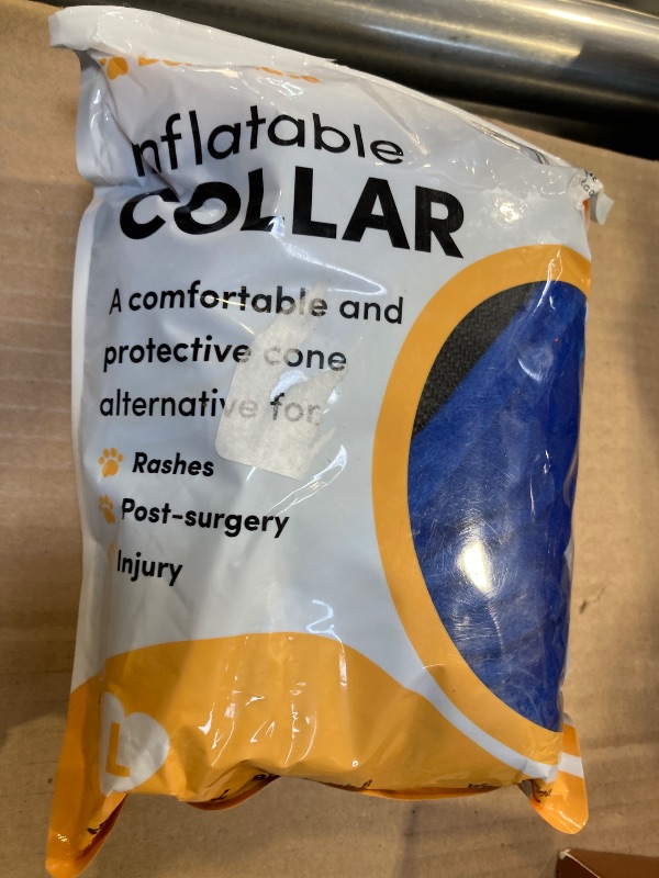 Photo 1 of BENCMATE Protective Inflatable Collar for Dogs and Cats - Soft Pet Recovery Collar Does Not Block Vision (Large, Blue)