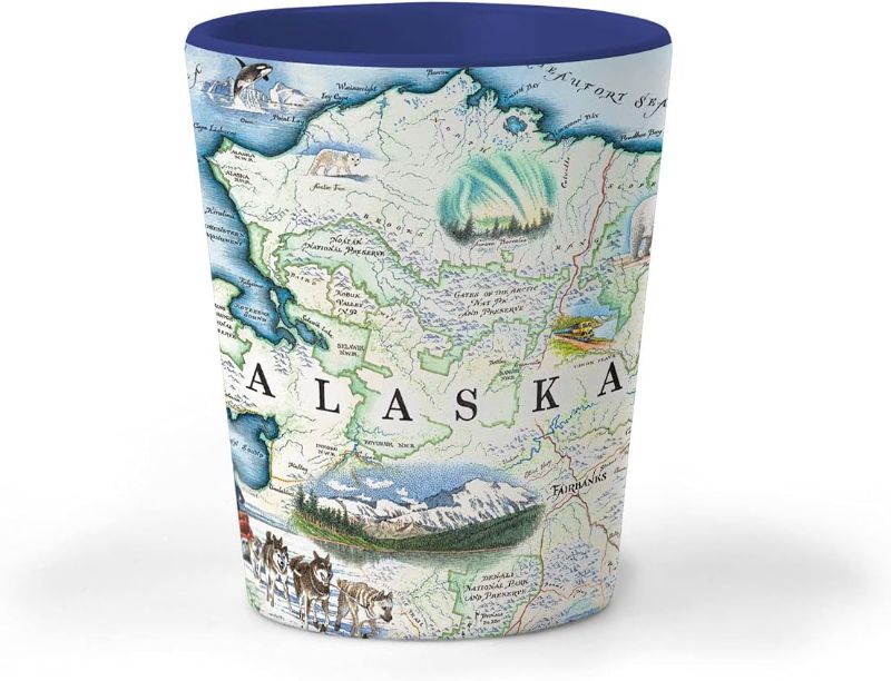Photo 1 of Xplorer Maps Acadia National Park Map Shot Glass – 1.5 oz Ceramic– BPA-Free, Durable Gift for Home, Office, Bar, or Souvenir
