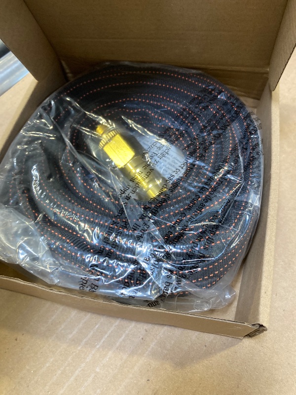 Photo 1 of 10FT Lightweight Flexible Garden Hose,Non-Slip Handles,Non-kink Hose,Solid Brass Fitting for Boats, RV Water Hose,Marine Washdown,Lawn,Garden,Leakproof TPE Hose (OrangeBlack, 10 FT)