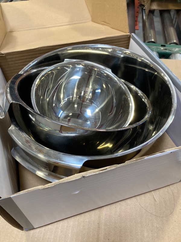 Photo 1 of All-Clad Kitchen Accessories Stainless Steel Mixing Bowls Set 1.5, 3, 5 Quart Metal Mixing Bowls Silver