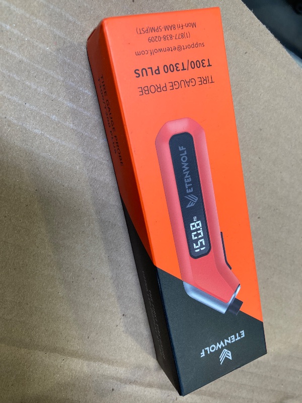 Photo 1 of ETENWOLF T300 Plus Tire Pressure Gauge 200 PSI, Digital Tire Gauge with Bright LED Display, Tire Gauges for Tire Pressure with Presta Valve Adaptor (Vivid Orange)