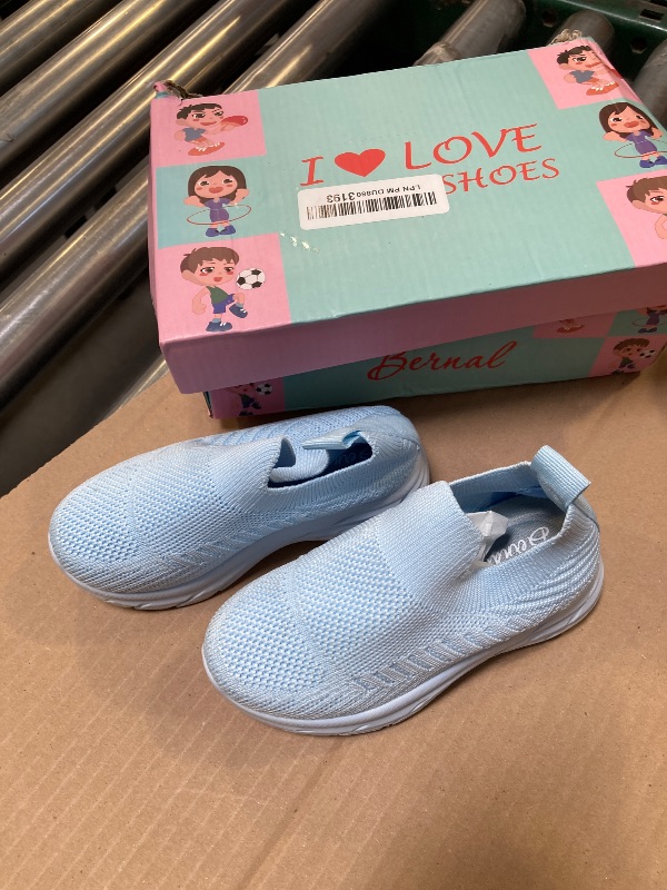 Photo 1 of Bernal Girl/Boys Slip-On Sneakers Toddler/Little Kid/Big Kid Lightweight Fashion Breathable Tennis Walking Shoes Non Slip Runing Shoes (Blue 9)