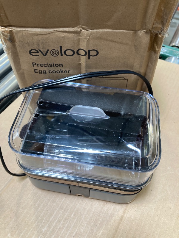 Photo 1 of Evoloop Rapid Egg Cooker Electric 6 Eggs Capacity, Soft, Medium, Hard Boiled, Poacher, Omelet Maker Egg Poacher With Auto Shut-Off, BPA Free
