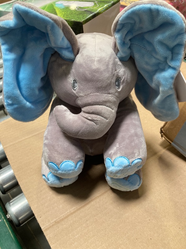 Photo 1 of Dimple Kyle Elephant Stuffed Animal Toy - Animated Plush Blue Singing Elephant, Interactive Musical Peek-a-Boo for Babies, Kids, for Toddlers, Ages 0 and Up(Battery Included)