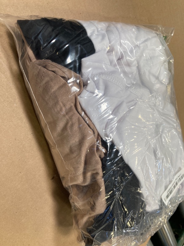 Photo 1 of Huukeay 3 Pack Deep V Neck T-Shirts for Men Big and Tall Cotton Short Sleeve Tee Tops Slim Fit Casual Low Cut Shirts(Black, White, Khaki,Large)