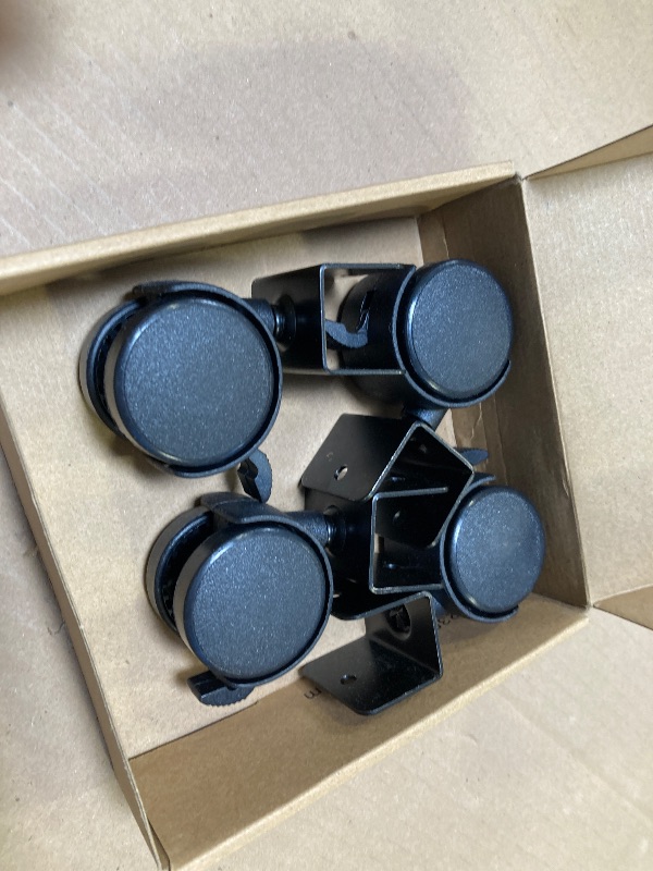 Photo 1 of uxcell 1.6" Dia Wheel 1" U-Clamp Top Rotatable Universal U Bracket Swivel Brake Caster Black 4pcs