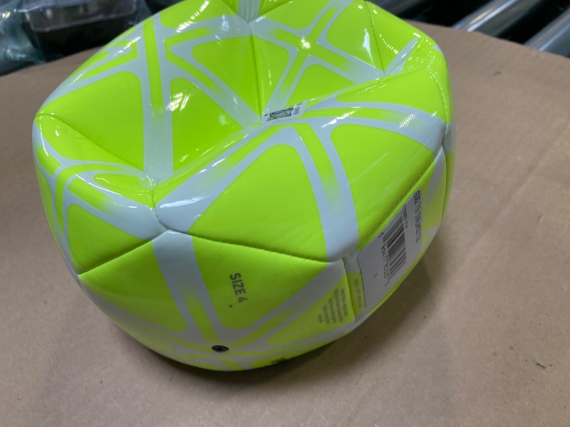 Photo 1 of adidas Unisex Starlancer Club Soocer Ball, Lucid Lemon/White, 4