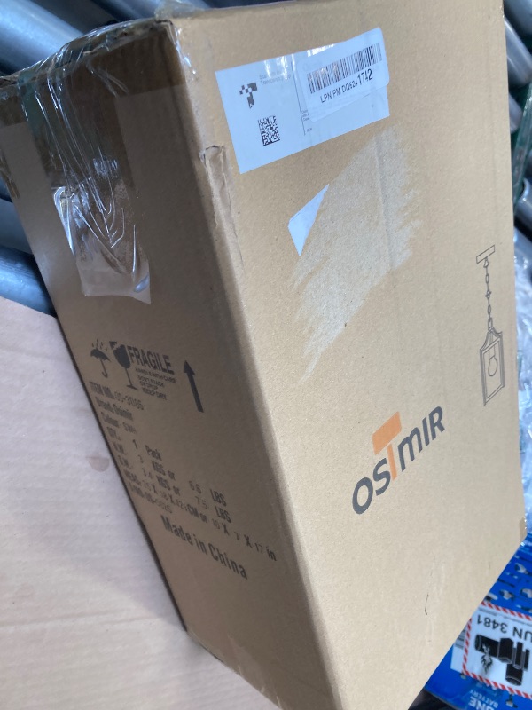 Photo 1 of Osimir Modern Outdoor Hanging Porch Light, 14" Large Pendant with Adjustable Chain, White Finish and Clear Glass, OS-3005