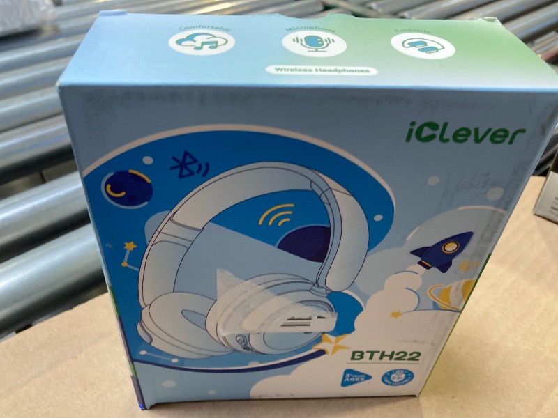 Photo 1 of iClever BTH22 Kids Bluetooth Headphones, 60H Play Time, USB C Fast Charging, Bluetooth 5.4, AUX Cord,Safe Volume 74/85 dBA,Toddler Headphones for iPad/Tablet/Travel/School, Blue