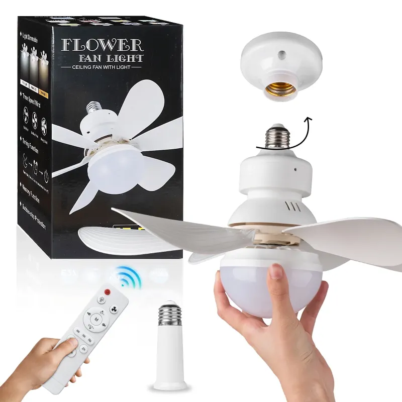 Photo 1 of SURNIE 16.5in LED Socket Ceiling Fan with Remote Control
