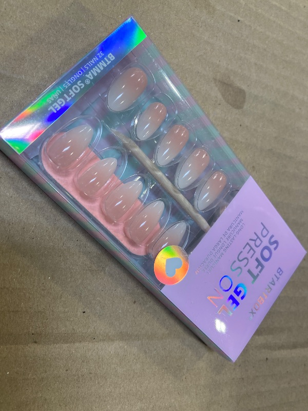 Photo 1 of Almond Press On Nails Medium - BTArtbox Soft Gel Ombre Fake Nails with Nail Glue, Semi-Transparent Reusable Glue On Nails in 16 Sizes - 30PCS Stick On Nails Kit, Vanilla Cream Almond