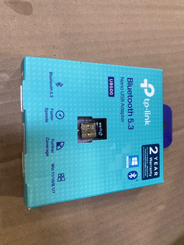Photo 1 of TP-Link USB Bluetooth Adapter for PC, Bluetooth 5.0/5.3 Dongle Receiver, Plug and Play, Nano Design, EDR & BLE, Supports Windows 11/10/8.1/7 for Desktop, Laptop, PS5/PS4/Xbox Controller (UB500)