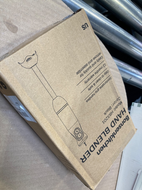 Photo 1 of Bonsenkitchen Hand Blender, Immersion Blender with 2 Mixing Speed, Electric Handheld Mixer Portable Stick Mixer with Stainless Steel Blades for Soup, Smoothie, Puree, Baby Food
