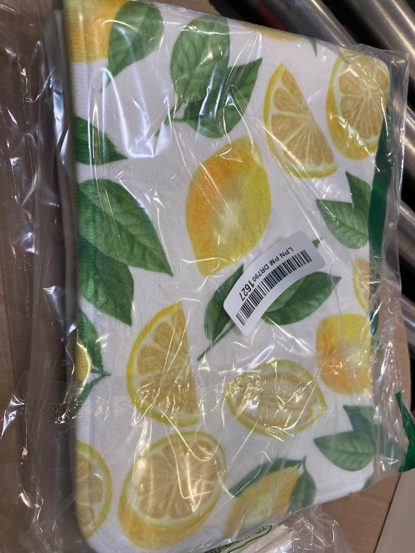 Photo 1 of Valvphora Lemon Bath Mat, Bathroom Rug, Washable Microfiber Soft Doormats Shower Mat, Lemon Home Decor Non-Slip Super Absorbent