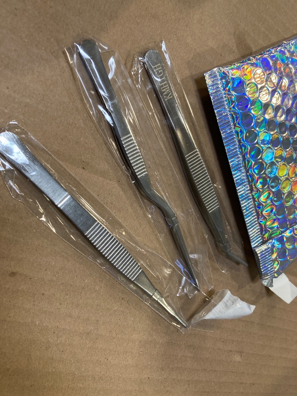 Photo 1 of KMHIGH Stainless Steel Tweezers Set, For Small Gardening and Kitchen, Multi-Purpose Tools. (3Pcs, 6.15Inches / 6.3Inches / 6.5Inches)