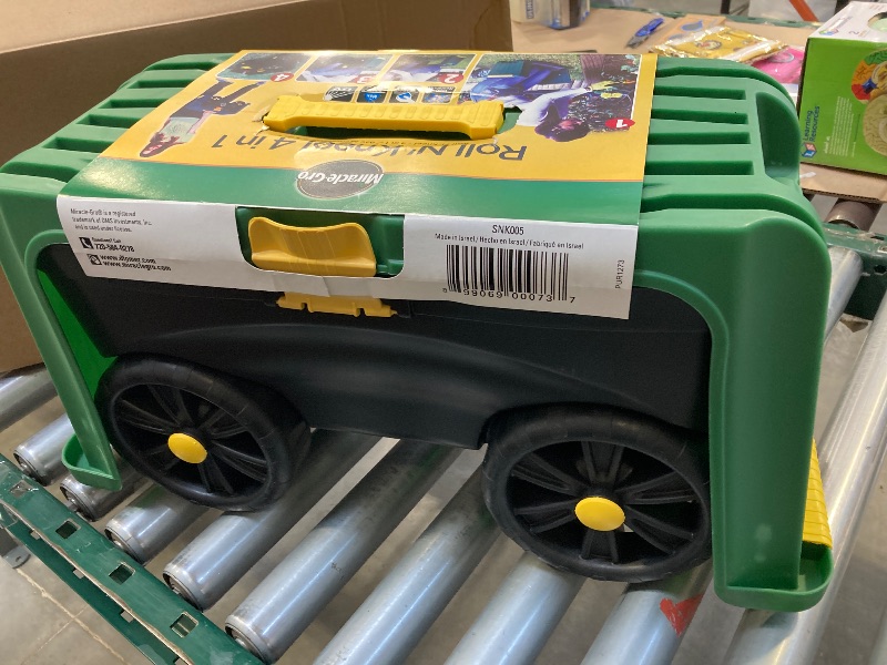 Photo 1 of Miracle-Gro 4-in-1 Garden Stool – Multi-Use Garden Scooter with Seat – Rolling Cart with Storage Bin– Padded Kneeler and Tool storage - Accessible Gardening for All Ages + FREE Scotts Gardening Gloves