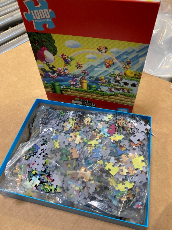 Photo 1 of Super Mario “Chaos & Fun” 1,000 Piece Jigsaw Puzzle, Dimensions 19” x 27”, Collectible Puzzle Artwork Featuring Mario, Luigi, Nabbit and More! Officially Licensed Nintendo Puzzle & Merchandise