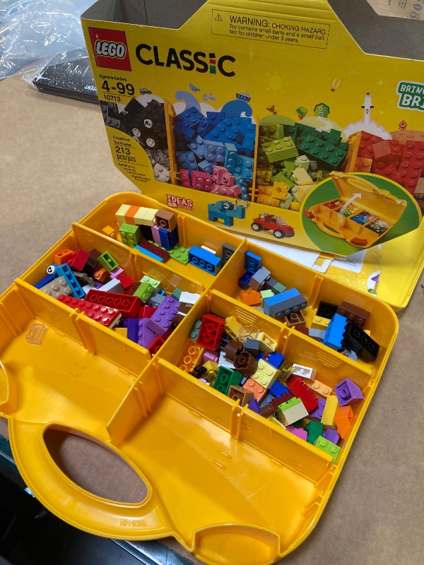 Photo 1 of LEGO Classic Creative Suitcase 10713 - Includes Sorting Storage Organizer Case with Fun Colorful Building Bricks, Preschool Learning Toy for Kids, Boys and Girls Ages 4 Years Old and Up