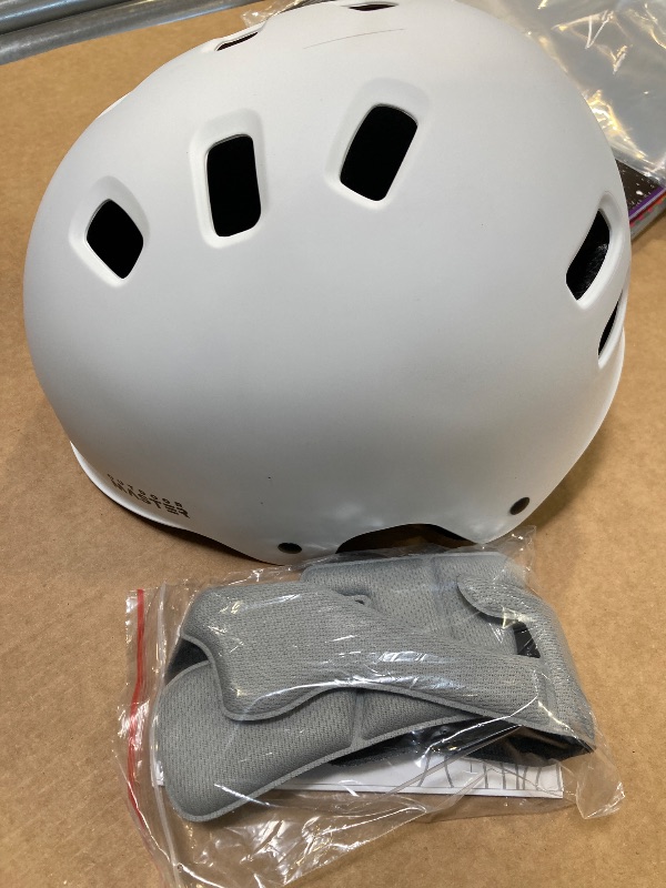 Photo 1 of OutdoorMaster Skateboard Cycling Helmet - Two Removable Liners Ventilation Multi-Sport Scooter Roller Skate Inline Skating for Kids, Youth & Adults - L - White