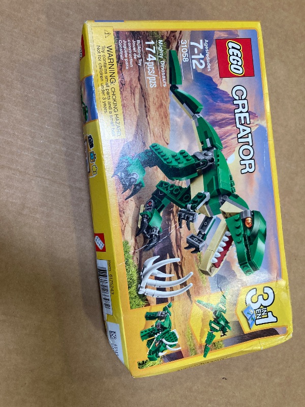 Photo 1 of LEGO Creator 3 in 1 Mighty Dinosaur Toy, Transforms from T. rex to Triceratops to Pterodactyl Dinosaur Figures, Great Gift for 7-12 Year Old Boys & Girls, 31058