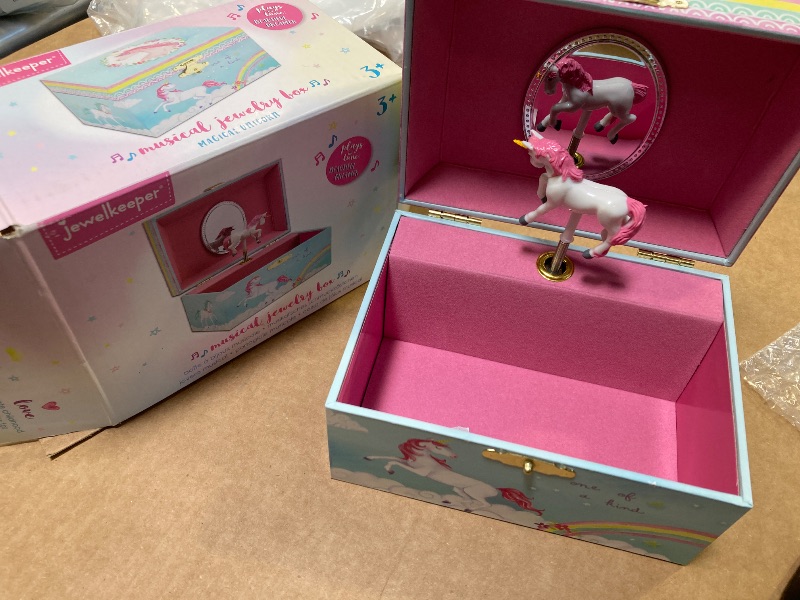 Photo 1 of Jewelkeeper Girls Musical Jewelry Storage Box with Spinning Unicorn Rainbow Design, The Beautiful Dreamer Tune - Enchanting Unicorn Musical Box - Ideal Gift for 5 Year Old Girls - 6 x 4 x 3.5 inches
