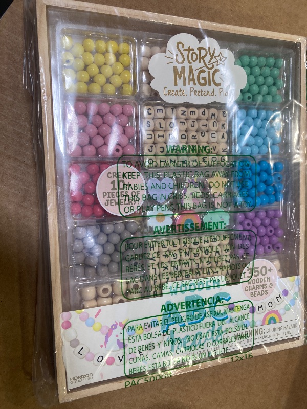Photo 1 of Story Magic Wooden ABC Beads by Horizon Group USA, Premium Wood Jewelry Making Kit, Makes 10+ Pieces of Jewelry, Over 350 Wooden Beads & Charms