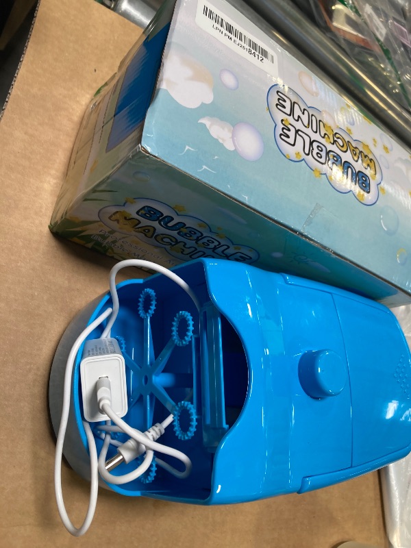 Photo 1 of Bubble Machine, Automatic 18000+ Per Minute Big Bubbles Blower Maker for Kids Toddlers with 2 Speeds,6 Wands,Operated by Plugin or Batteries for Outdoor/Indoor Birthday Parties,Wedding (Blue)