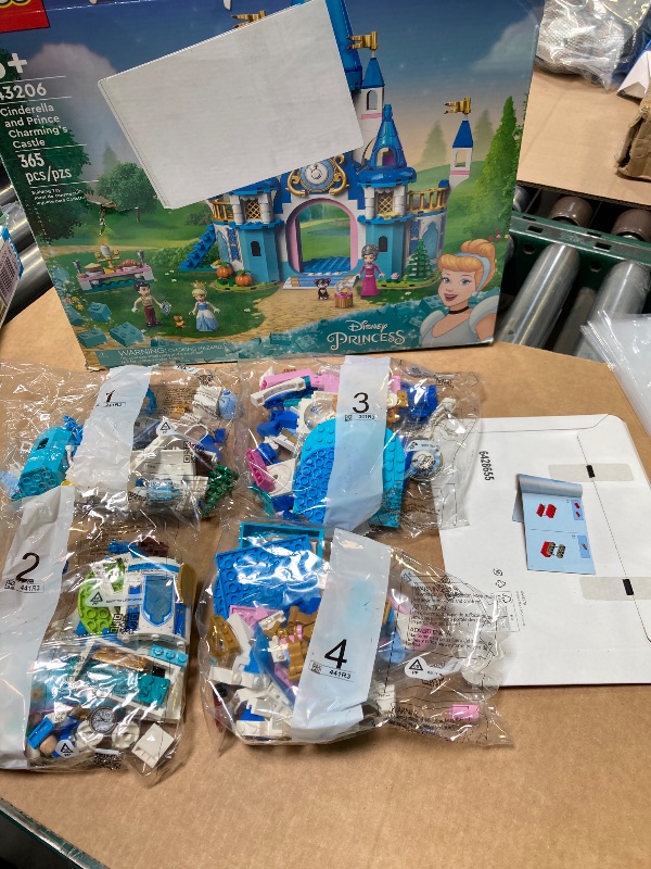 Photo 1 of LEGO Disney Princess Cinderella and Prince Charming's Castle 43206 Doll House, Buildable Toy with 3 Mini Dolls, Plus Gus Gus and Lucifer Figures