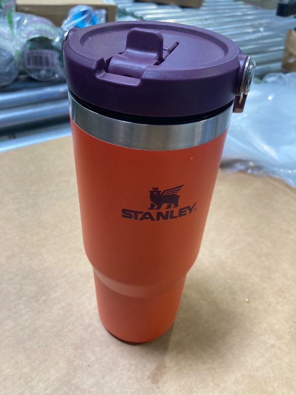 Photo 1 of Stanley IceFlow Flip Straw Tumbler with Handle 30 oz | Twist On Lid and Flip Up Straw | Leak Resistant Water Bottle | Insulated Stainless Steel |BPA-Free | Tigerlily Plum