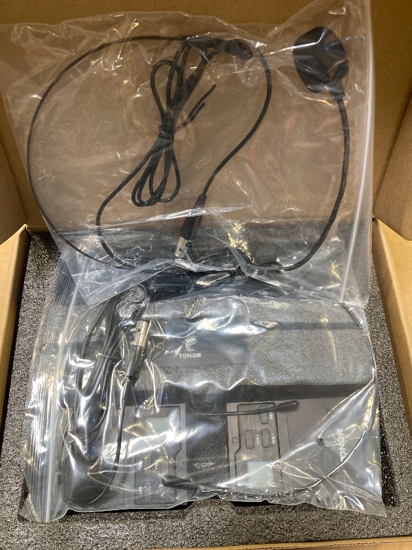 Photo 1 of TONOR UHF Wireless Microphone System with Dual Headset Microphones/Lavalier Lapel Mics, Bodypack Transmitters, Mini Rechargeable Receiver, 2x15 Channels 200ft Range, for Recording Speech PA Speaker