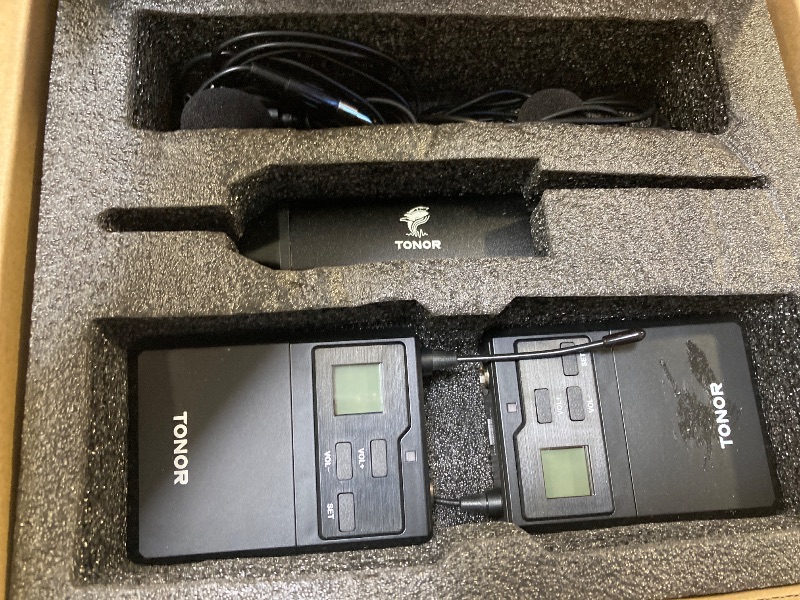 Photo 1 of TONOR UHF Wireless Microphone System with Dual Headset Microphones/Lavalier Lapel Mics, Bodypack Transmitters, Mini Rechargeable Receiver, 2x15 Channels 200ft Range, for Recording Speech PA Speaker