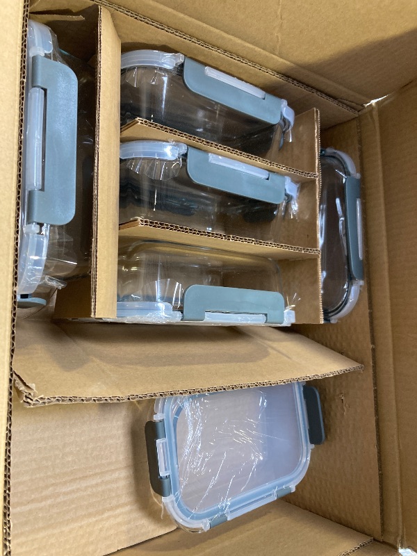 Photo 1 of 5pcs only-----M MCIRCO ,22 Oz Glass Meal Prep Containers,Glass Food Storage Containers with lids,Glass Lunch Containers,Microwave, Oven, Freezer and Dishwasher (Gray)