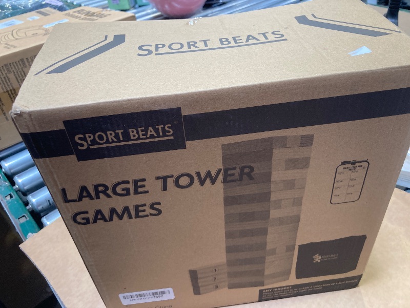 Photo 1 of SPORT BEATS Outdoor Games Large Tower Game 54 Blocks Stacking Game Includes Carry Bag