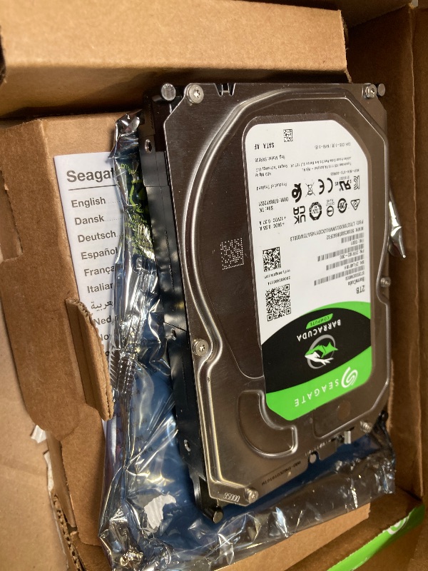 Photo 1 of Seagate BarraCuda 2TB Internal Hard Drive HDD – 3.5 Inch SATA 6Gb/s 7200 RPM 256MB Cache – Frustration Free Packaging (ST2000DM008/ST2000DMZ08)