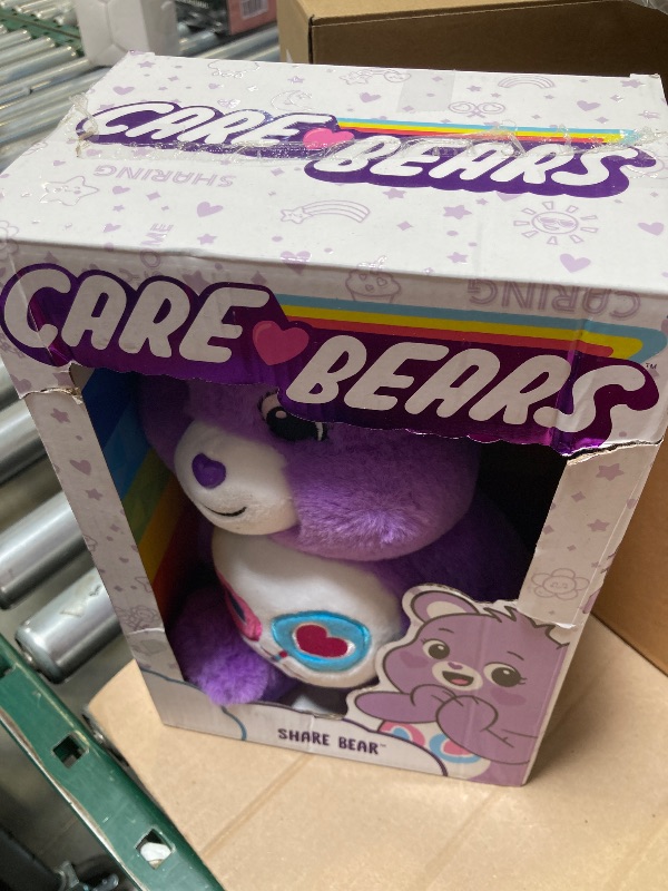 Photo 1 of Care Bears 14" Share Bear Plushie - Medium Size - Purple Plush for Ages 4+ – Perfect Stuffed Animal Holiday, Birthday Gift, Super Soft and Cuddly – Good For Girls and Boys, Employees, Collectors