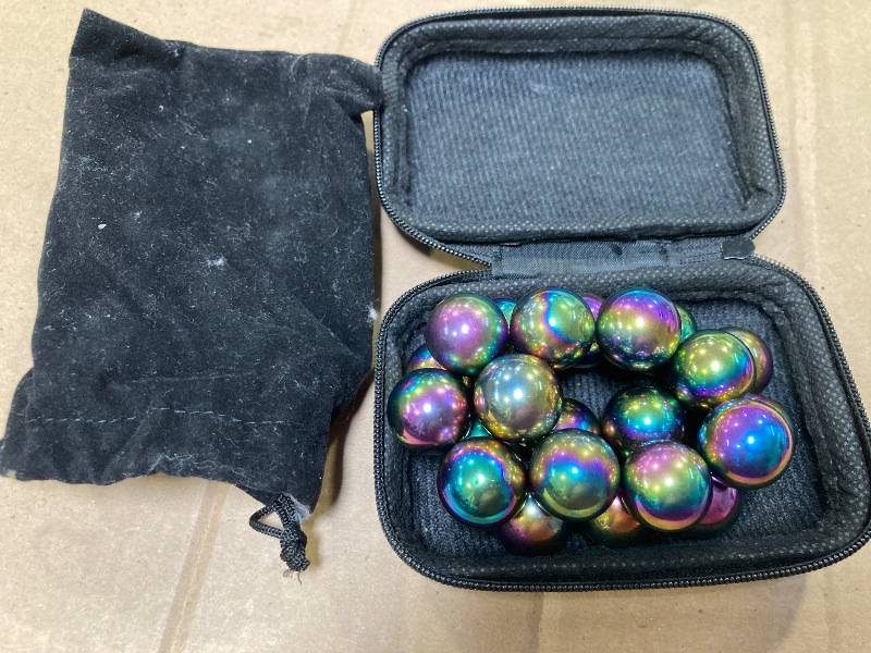 Photo 1 of  Rainbow Hematite Magnetic Ball Fidget Toy for Adults, Men Women Magnet Stones Office Desk Toys for Gifts with Fiber Case, Rare Earth Magnets for Ferrite Putty, Age:15+