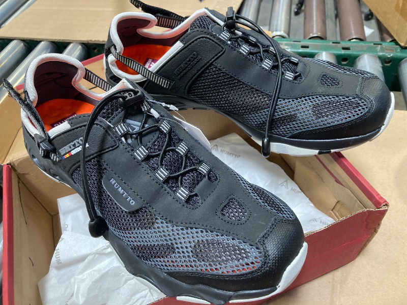 Photo 1 of HUMTTO Men's Amphibious Water Shoes - Outdoor Hiking Sandals for Men Summer Non-Slip Quick Drying Water Sandals River Shoes 11-11.5 Black/Grey