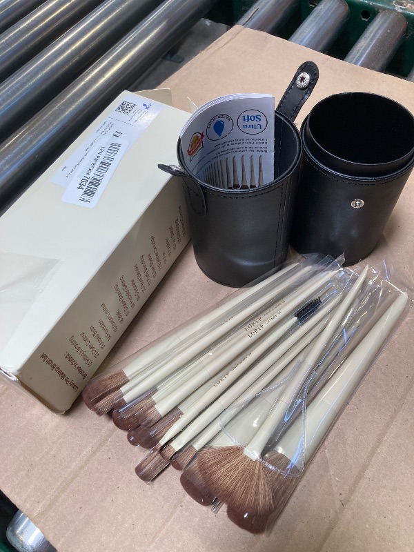 Photo 1 of LORYP 18 Piece Makeup Brushes Set Labeled Face and Eye Brush Set Complete with Foundation, Concealer, Contour, Blending, Blush, Eyeshadow Brushes with Travel Holder Case