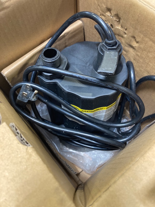 Photo 1 of Acquaer Submersible Water Pump 1/6 HP Sump Pump Thermoplastic Utility Pump Small Electric Water Pump 1750 GPH Water Remove for Basement Hot Tubs Garden Pool Cover Draining with 10 ft Cord