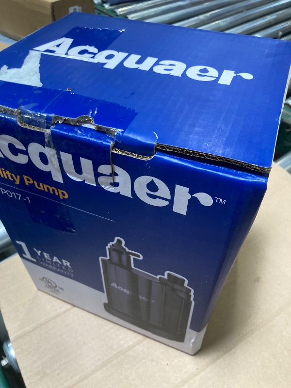 Photo 1 of Acquaer Submersible Water Pump 1/6 HP Sump Pump Thermoplastic Utility Pump Small Electric Water Pump 1750 GPH Water Remove for Basement Hot Tubs Garden Pool Cover Draining with 10 ft Cord