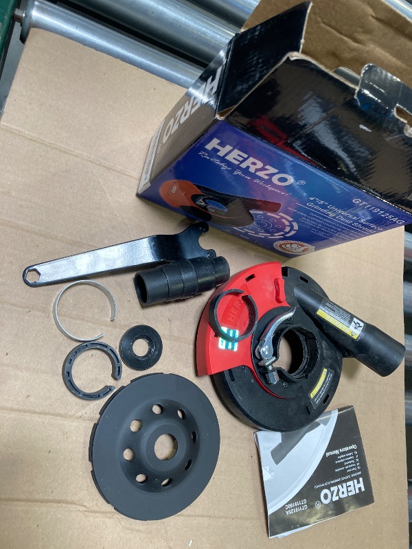 Photo 1 of HERZO Surface Grinding Dust Shroud for Angle Grinder, Universal 4.5"/5" + Diamond grinding cup wheel 5 inch