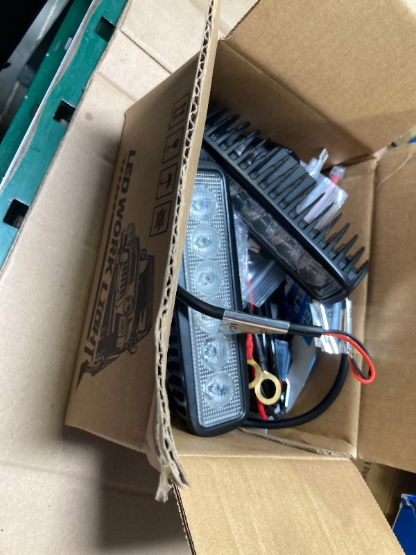 Photo 1 of Nilight 2Pcs 18w Spot LED Work Lights LED Pods Fog Lights Off Road Led Lights Driving Lights with16AWG Off Road Wiring Harness Kit-2 Leads