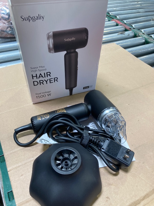 Photo 1 of SUPGALIY Dual Voltage Hair Dryer, High-Speed Ionic Blow Dryer for Fast Drying, Travel Compact Hair Blow Dryer with Magnetic Curly Diffuser for Home, Portable Hairdryer International 110-240V